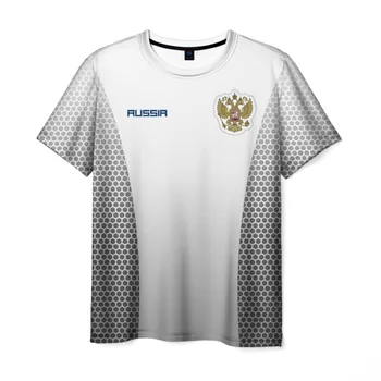 

Men's T-shirt 3D national team of Russia form with a grid