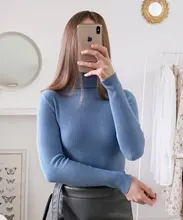 Knitted Sweater Jumper Pull Winter Tops Basic Turtleneck Women Korean Warm Autumn Slim