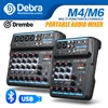 Debra  M-4/6 Protable Mini Mixer Audio DJ Console with Sound Card, USB, 48V Phantom Power for PC Recording Singing Webcast Party ► Photo 1/6