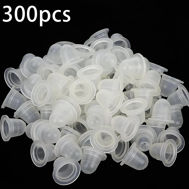 300Pcs Soft Silicone Microblading Tattoo Ink Pigment Cup Caps Disposable Pigment Holder Container for Tattoo Accessories Supply silicone cup painting pouring supply painting pigment cup painting pouring container