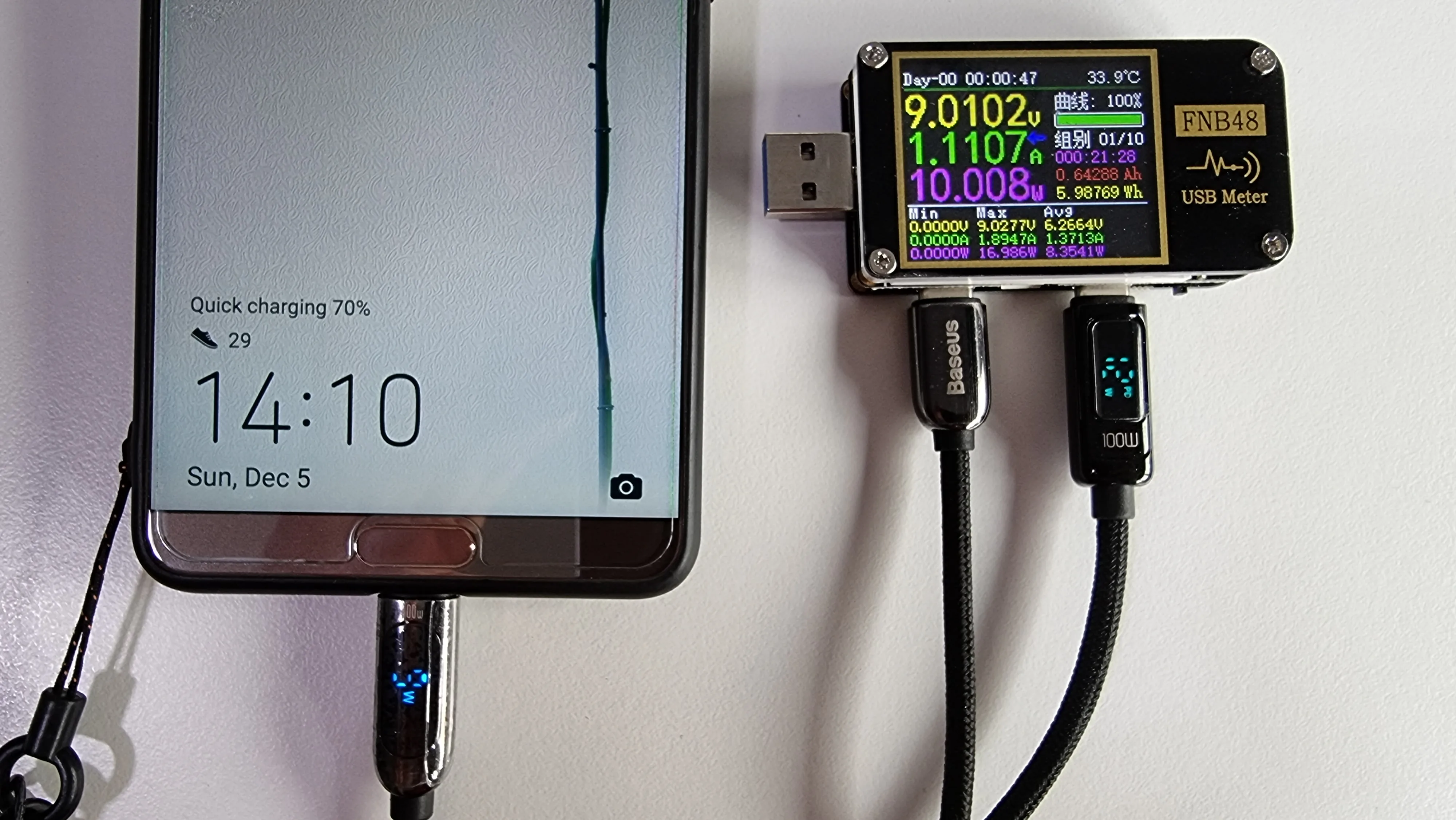 Fnb58 тестер. Usb амперметр. тестер зарядного устройства. протоколы быстрой зарядки. yojock usb-c pd 48w.