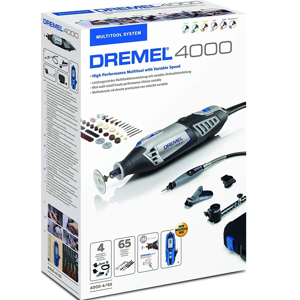 Original Dremel 4000 Series Variable Speed 175 W Rotary Multi Kit With 4 Attachment 65 Accessories Multifunction Hobby Diy - Electric Drill - AliExpress