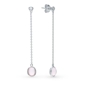 

Silver earrings with quartz sunlight sample 925