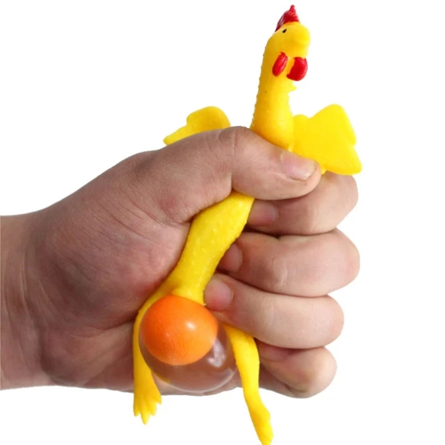 New Funny Gadgets Novelty Antistress Squeeze Chicken Laying Egg Chicken Toys Keyring Surprise Squishy Kids Toys for Halloween 2