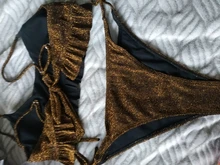 Bandage Swimwear Bikini Biquini Bathing-Suit Beachwear Mini Thong Push-Up Shiny Micro