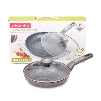 

Frying Pan 20 cm with granite coating and cover Kamille, kml-4269gr