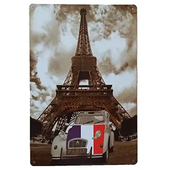 

MARQUISE & LOREAN | Decorative Plates Vintage Metal Paris. Posters Eiffel Tower Wall Sheet