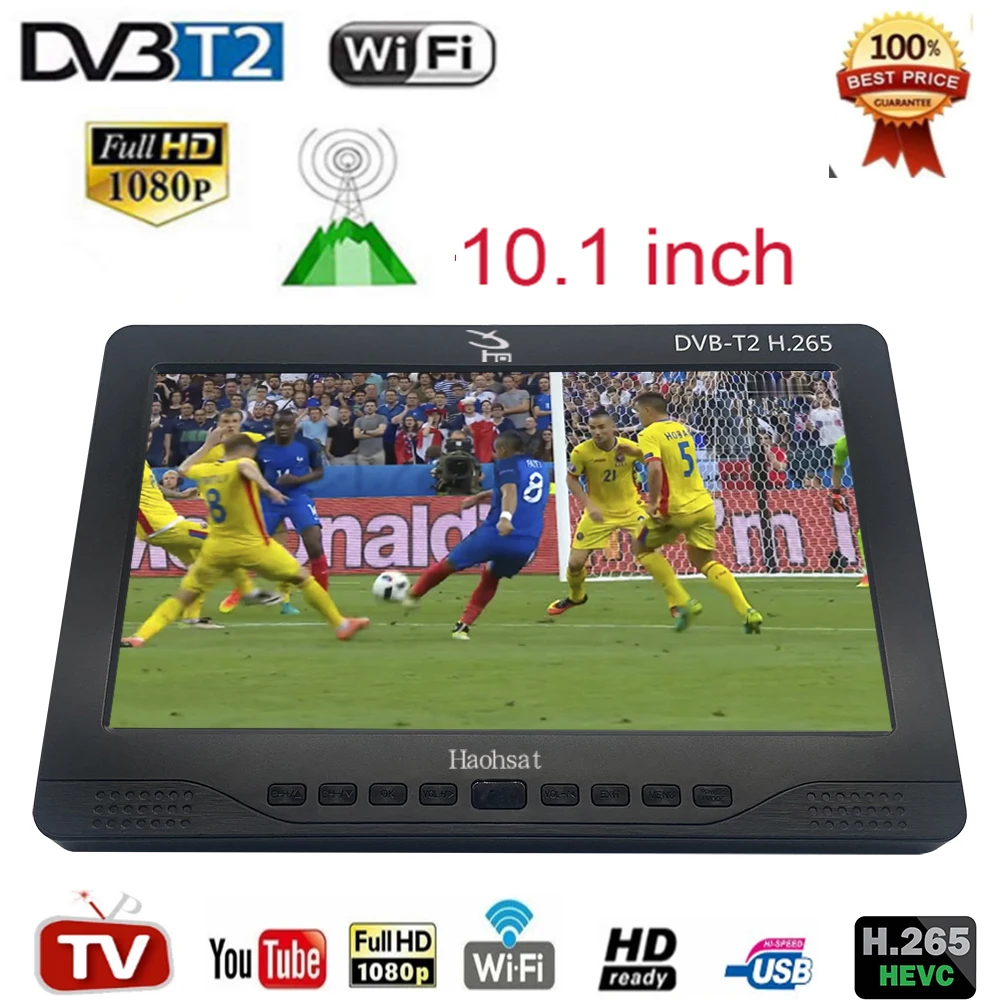 Haohsat DVB-T2 TV HD ATSC портативный телевизор 10 1 дюйма Full-view светодиодный мини маленький