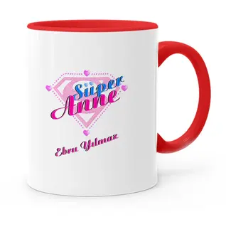 

Personalized Super Mom Red Mug Cup-2