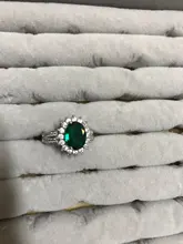 Huitan-anillos de boda de la serie de plantas románticas, anillo de compromiso de estilo europeo Vintage con piedra verde brillante, forma de flor de lujo