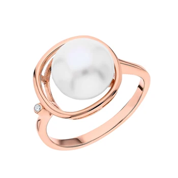 

Silver ring with pearls and cubic zirconia sunlight sample 925 test