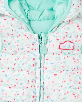 

Reversible vest baby girl with Hood