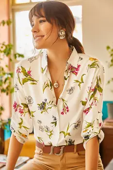 

Ola Women Green Leaf Viscose Shirt GML-19000618