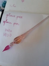 Uds paquete seguro de vidrio Vintage Dip inmersión sostenedor de la pluma firma de tinta plumas fuente de cristal hecho a mano Dip pluma fuente