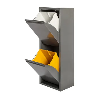 

Metal cabinet recycling 2 drawers Gray