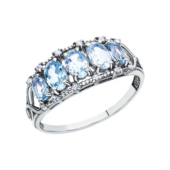 

Silver ring with Topaz and cubic zirconia sunlight sample 925