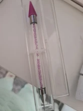 Pluma de cera para punteo de Metal acrílico, dos cabezales, diamantes de imitación, recolector de gemas de cristal, tachuelas artísticas para uñas, 1 unidad