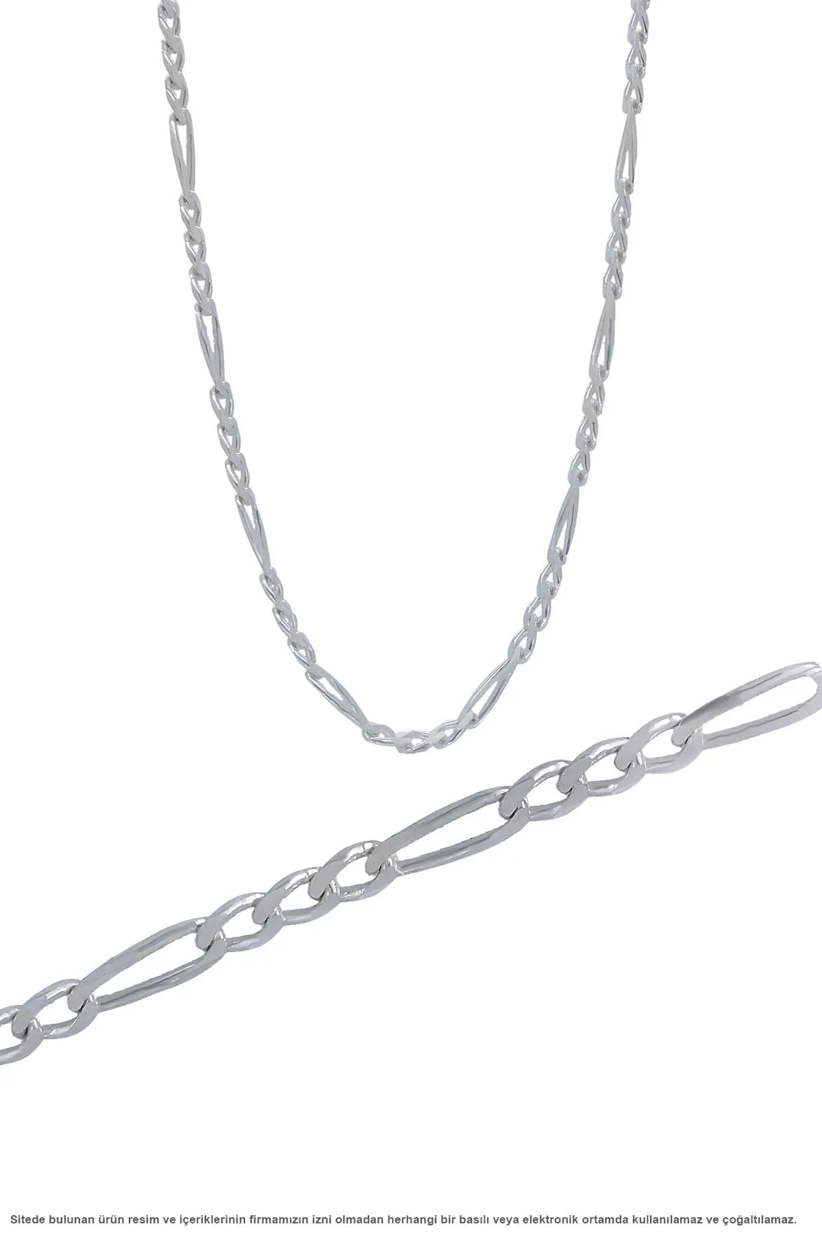 

Silver Figaro Chain Necklace Valentine's Gift