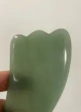Rodillo de piedra de Jade Natural para masaje facial, rascador de Gouache facial, piel Gua Sha, Lifting fino, herramienta para adelgazar