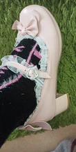 Las niñas dulce Lolita volantes encaje zapatos de boda de novia del alto Talón de las mujeres limita vestido de princesa hombres rosa de talla grande 34-48