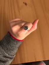 Anillo de plata de primera ley con forma de rosa para mujer, sortija, plata esterlina 925, estilo retro, defensa personal, japonés, coreano