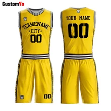 Лидер продаж высокое качество сублимированный Реверсивный команда желтый черный синий красный баскетбольный трикотажный