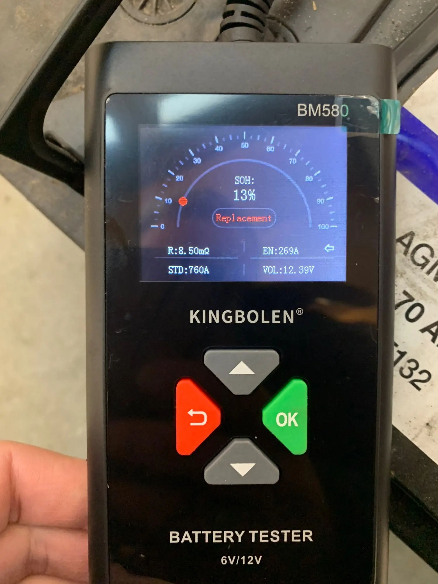 Отзыв о товаре Автомобильный тестер батареи KINGBOLEN BM580 12V 6V CCA Circut тестер Cranking зарядка инструменты BM550 Автомобильный анализатор батареи от пользователя R***t