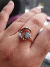 Anillo ajustable abierto de piedra lunar para mujer, de Color plata sortija de compromiso, Circonia cúbica, zirconia, circonita, zirconita, Estilo Vintage