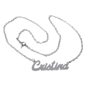 

Choker 925 Sterling silver m woman name Cristina smooth chain 44cm. Closure reasa