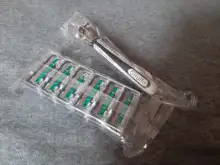 1 Uds hombres manejar maquinilla de afeitar reemplazable de seguridad recto titular de maquinilla de afeitar suministros con 12 Uds hombres de Metal afeitado cuchilla de afeitar