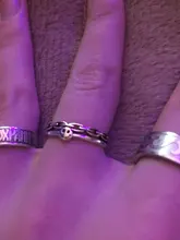 Color plateado antiguo Multi cadenas de cara sonriente y feliz anillo para las mujeres lindo Simple geométrico Smiley caras ajustable anillos A835