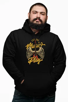 

Angemiel Wear Let The Music Play Black Male Hooded Sweatshirt