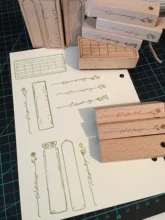 Yoofun-10 sellos de goma de madera para sala de investigación, diseño de hojas de flores, bricolaje, diario de Scrapbooking, sello estándar de decoración artesanal