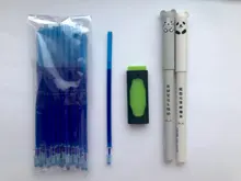 1 + 10 unids/set Panda magia Gel borrable pluma 0,35mm tinta azul y negra recambios Rod la escritura papelería bolígrafo de tinta de Gel
