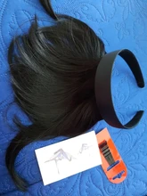 Flequillo con flequillo de fibra de alta temperatura para niña, extensiones de cabello sintético liso con Clip en flecos