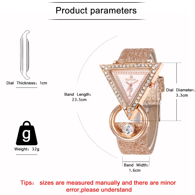 WJ-8553 с треугольником стразами Блестящие кожаные часы роскошные женские часы с пряжкой кварцевые наручные часы модные montre femme reloj