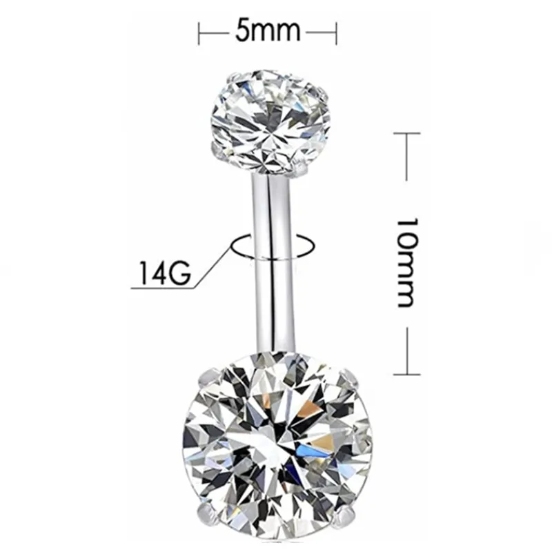 Piercing Jewelry Body Piercing Jewelry 1/2Piece Crystal Belly Button Piercing