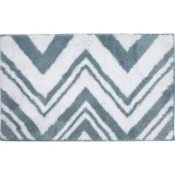 

Bath mat zigzag 50x80 cm color white/Turquoise