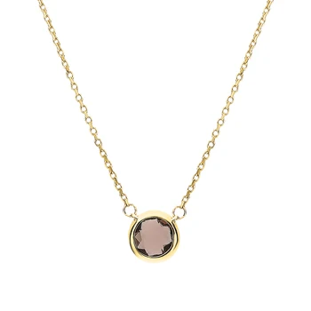 

Gold necklace with quartz smoky sunlight sample 585