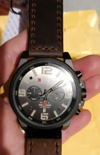 CURREN – reloj de pulsera deportivo para hombre, a prueba de agua, de cuarzo, militar, de cuero genuino, masculino