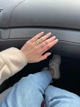 Foxanry-Anillos minimalistas de compromiso de Plata de Ley 925, chapado en oro francés, joyería geométrica multicapa para novia, regalos