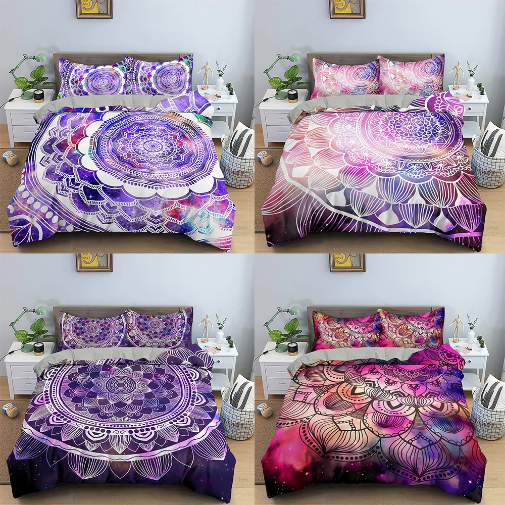 

3D Printing Bed Linens Datura Printed Duvet Cover Set For Home Textiles Kids Boy Comfortable Bedding Set Queen Bedclothes