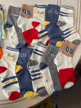 Calcetines para niños de algodón transpirables, calcetín tobillero corto de dibujos animados, Superhéroes, otoño e invierno, 10 par/lote