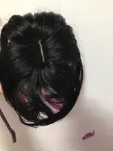 Halo Lady-Clip de belleza para mujer, cabello humano con explosión de flequillo, pieza central, pelo lacio brasileño no Remy para la pérdida de cabello