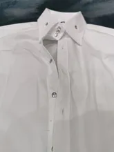 Camisa informal de algodón y seda para hombre, camisa de manga larga sin botones de hierro, ajustada, de lujo, para boda y fiesta de negocios