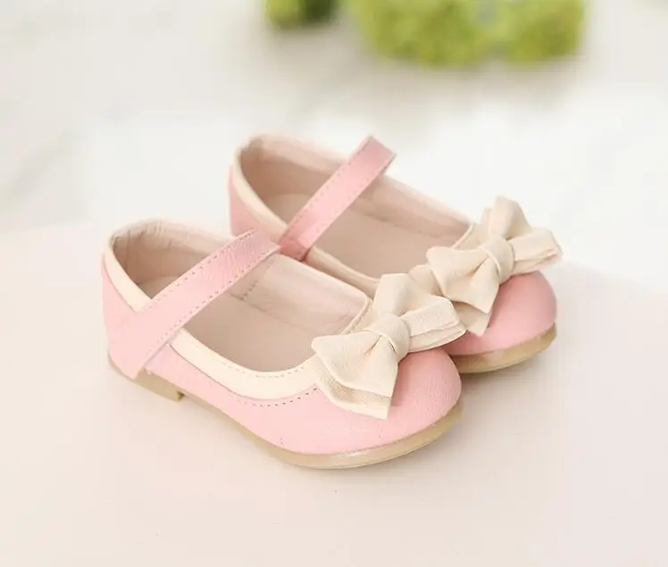 Повседневная детская обувь для маленьких девочек; студенческие тонкие мягкие однотонные слипоны для танцев; желтые кожаные туфли принцессы с бантом - Цвет: H6