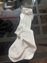Calcetines de algodón suave para niños pequeños, pajarita grande chicas hasta la rodilla, largo, encaje, ropa de bebé, venta al por mayor