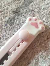 MINKYS-Mini cuchillo de bolsillo con Gato Kawaii, utensilio de utilidad artística, caja Express, cortador de papel, hoja rellenable para envolver, papelería