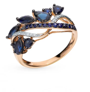 

Gold ring with sapphires and diamonds sunlight sample 585