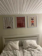 Canvas Art Posters Wall-Pictures Plant Prints Orange Abstract Sun-Face Living-Room Home-Decor